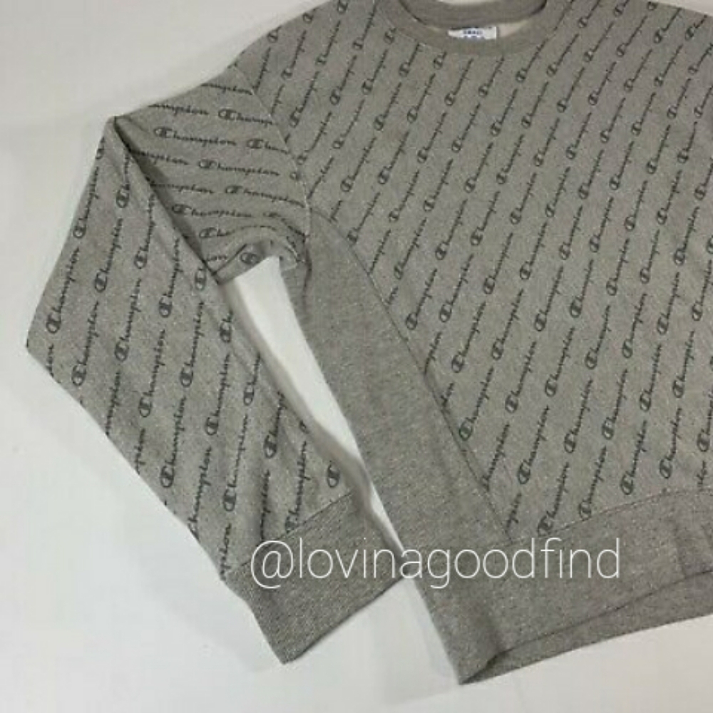 Champion Reverse Weave All Over Script Print Swea… - image 7